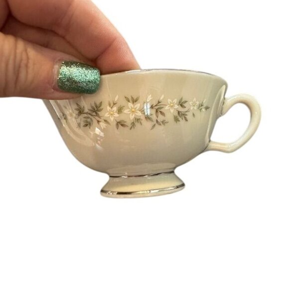 Lenox Brookdale China Set - Cup Saucer & Dinner Plate - Floral Design With Plati - Picture 5 of 13